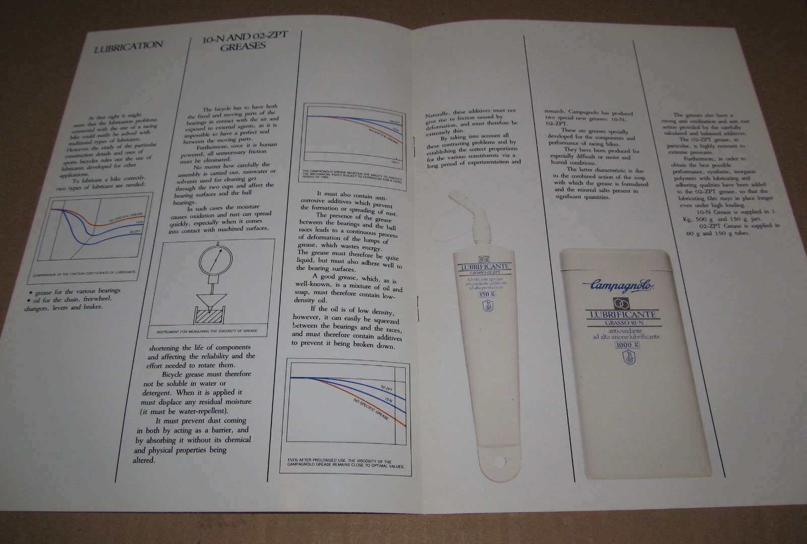 Campagnolo Grease, Oil and Lubricants Brochure 1980's