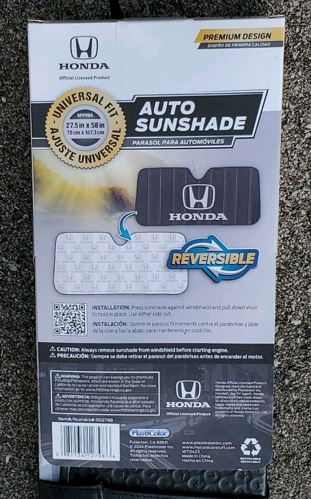 Honda Windshield Sun Shade Black Foldable Accordion Sunshade NEW *FREE SHIPPING*