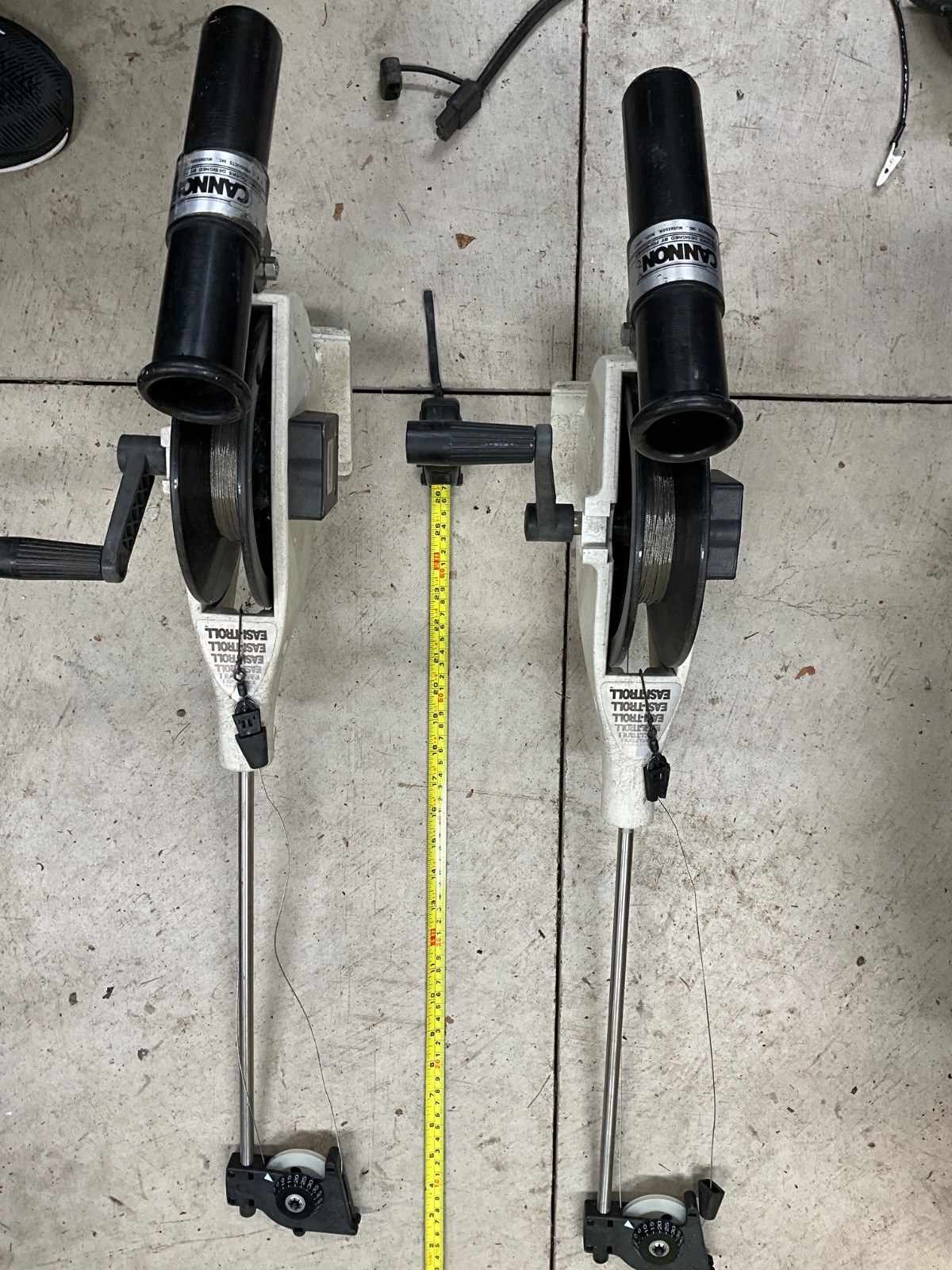 Cannon Easi Troll Manual Downriggers (2) - with rod holders, nice shape