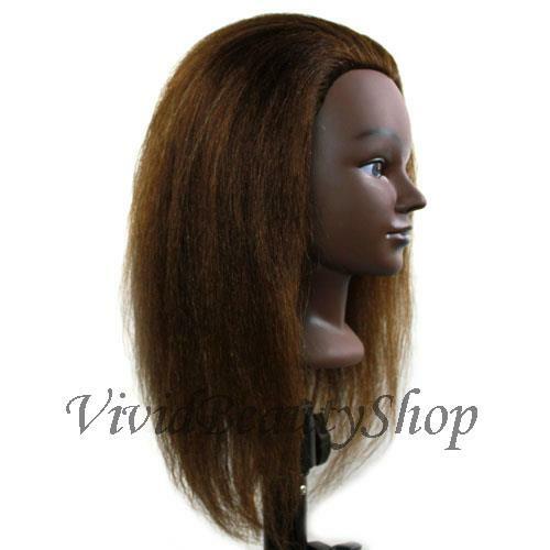 Afro American Cosmetology Mannequin Human Hair Hairdresser Manikin Wig Head