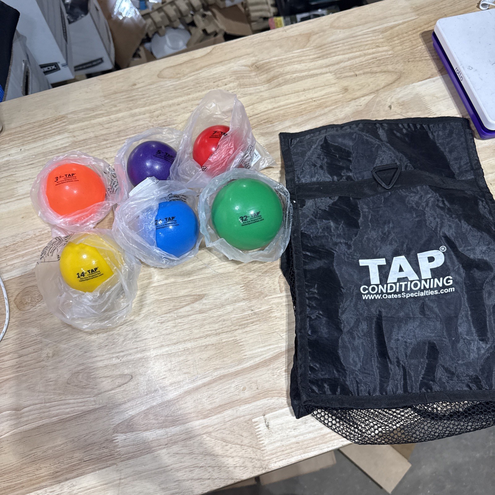 Tap Conditioning Max-Grip Weighted Plyo Ball - Set of Six Baseball Training New