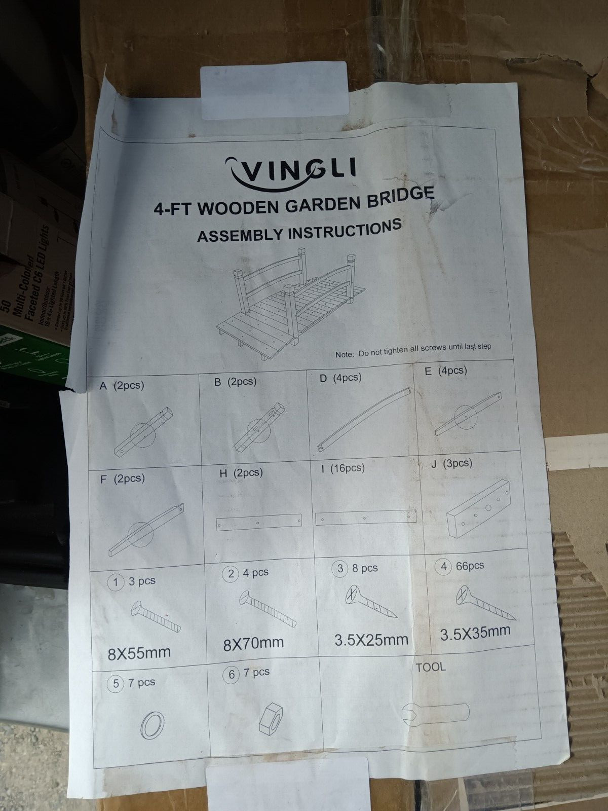 Vingli 4 ft garden bridge walkway