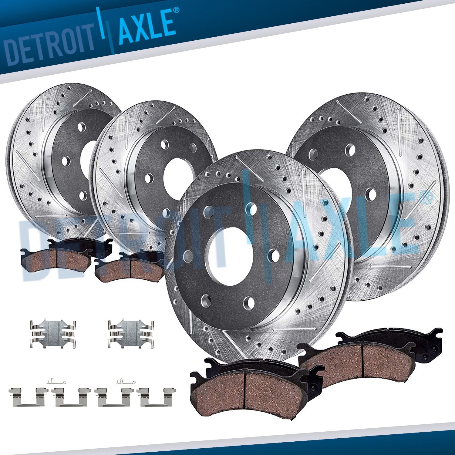 8pc Front and Rear Drilled Brake Rotors Brake Pads for 2015-2020 Colorado Canyon