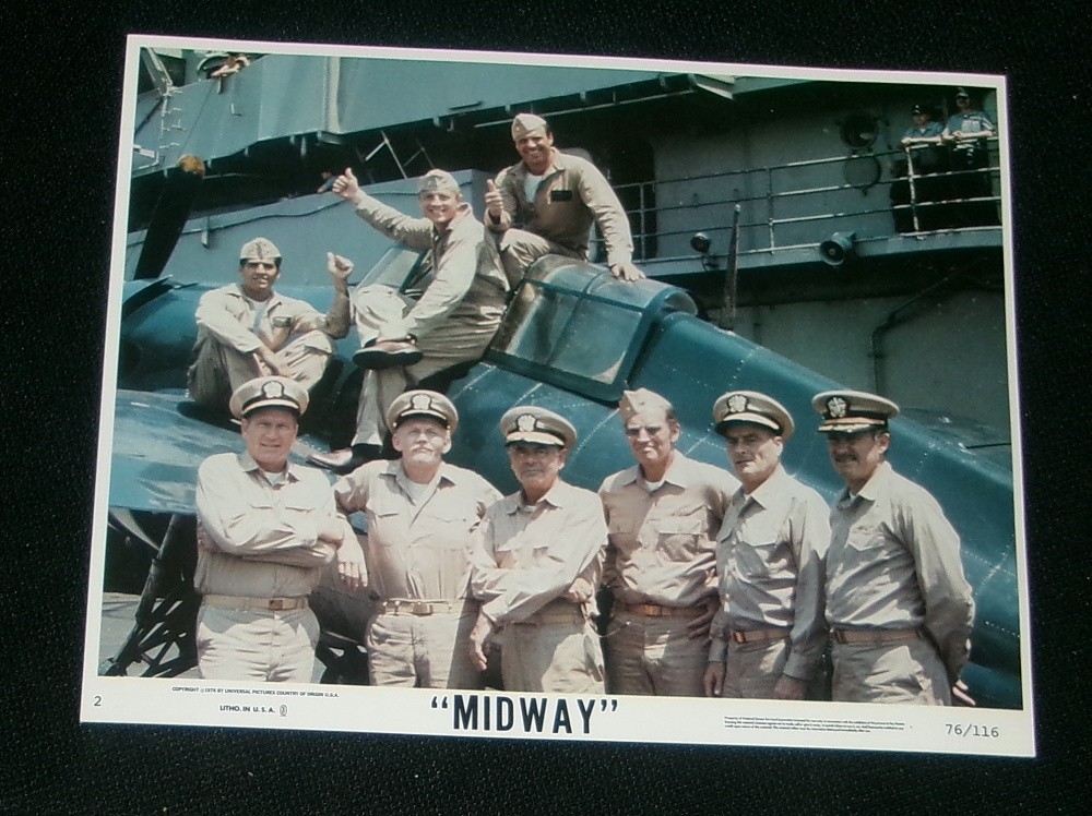 Orignl 8x10 Lobby Card Set MIDWAY Fonda HESTON Coburn MITCHUM Mifune WAGNER Ford