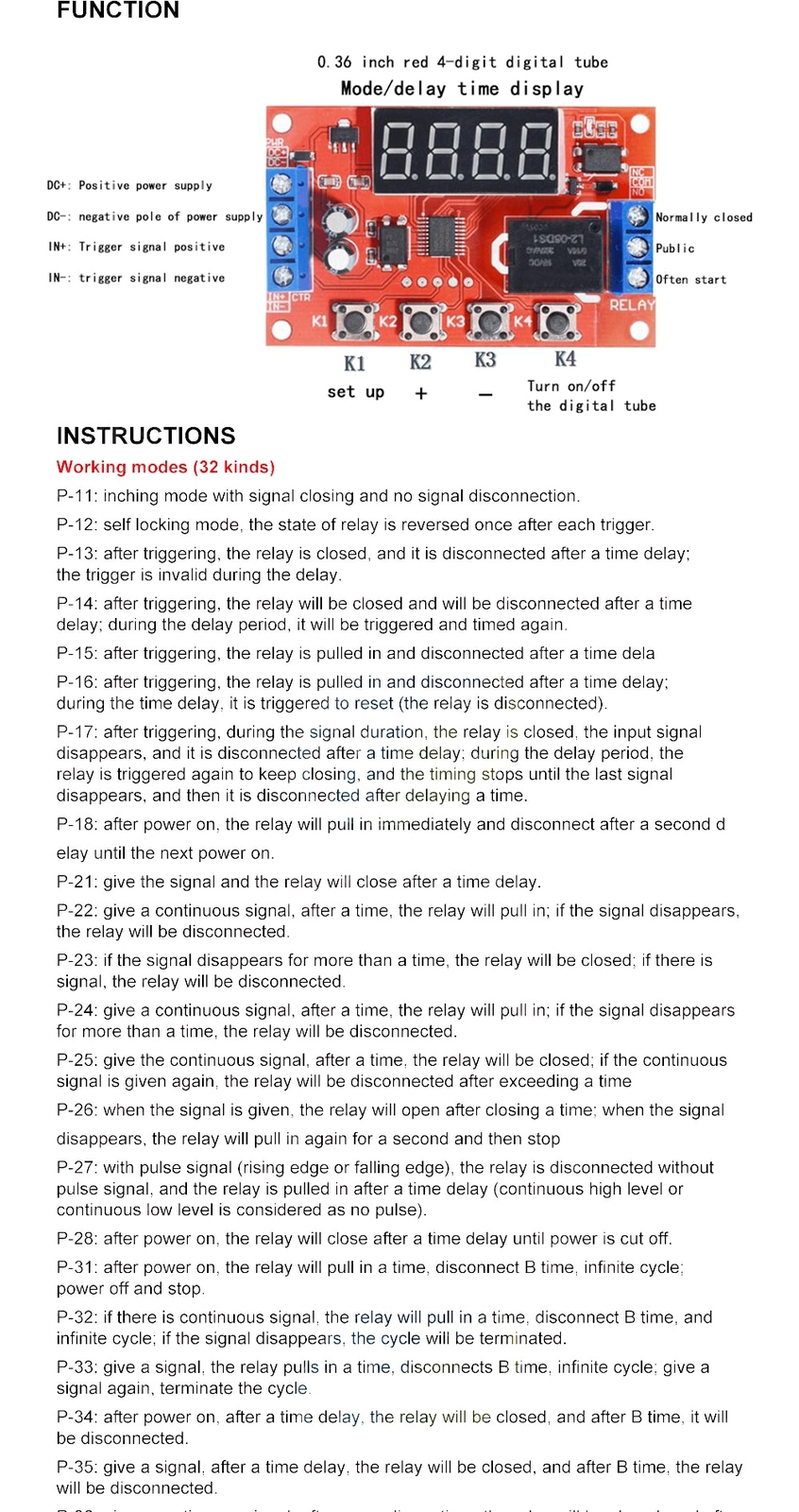 DC 12V 10A Adjustable Time Delay Relay Module LED Digital Timer Switch + Case
