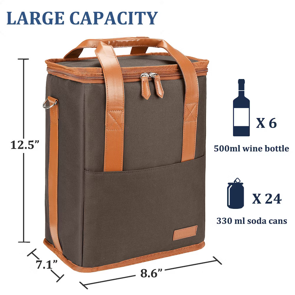 Tirrinia 6 Bottle Wine Gift carrier - Insulated & Padded Wine Carrying