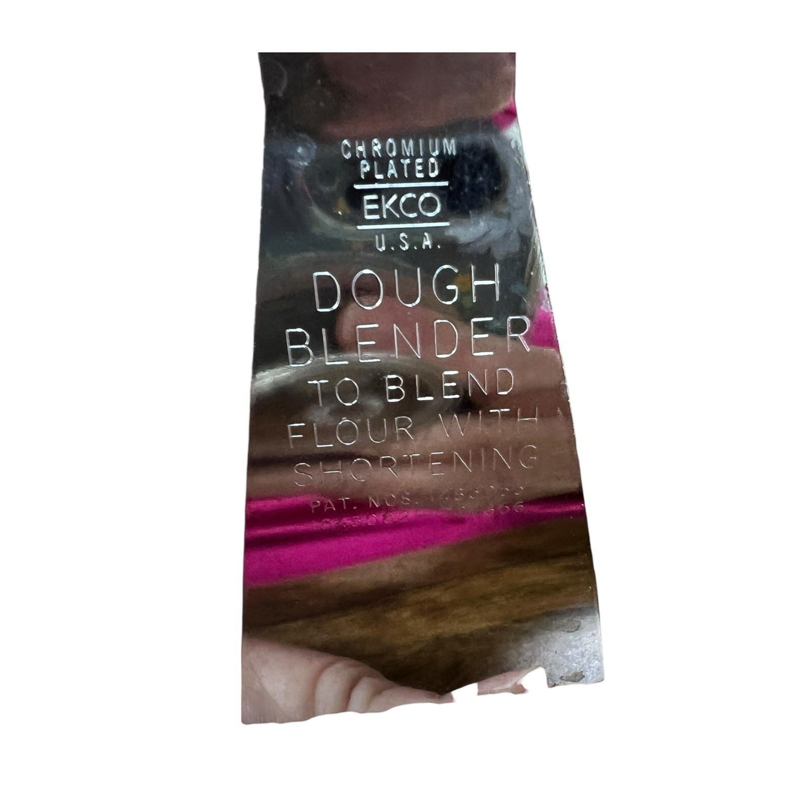 EKCO Pastry Cutter Dough Blender Chopper Chromium Plated Cream Handle USA VTG