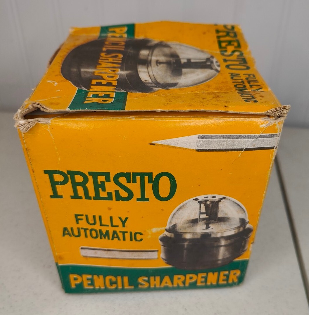 WORKING VTG Presto Automatic Pencil Sharpener Green Dome Mad Men Don Draper Desk