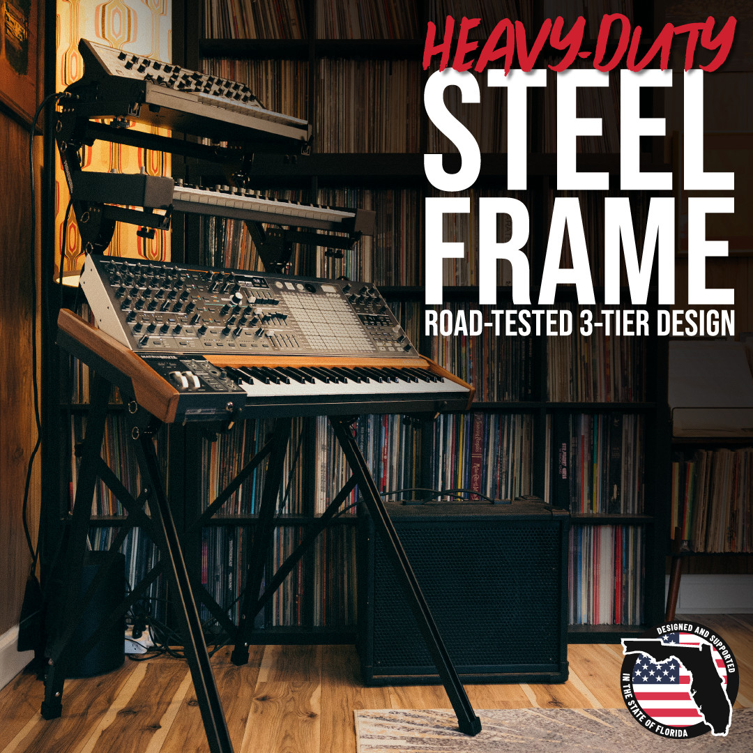 Gator Frameworks Keyboard Stands Series A-Frame Style with 3-Tiers Adjustable