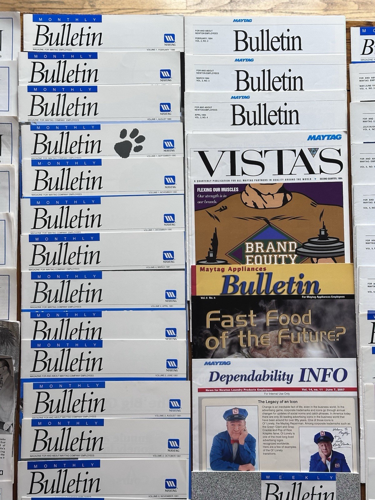 Lot of Maytag Employee Bulletins Buttons Recognition Medals MORE Newton Iowa!