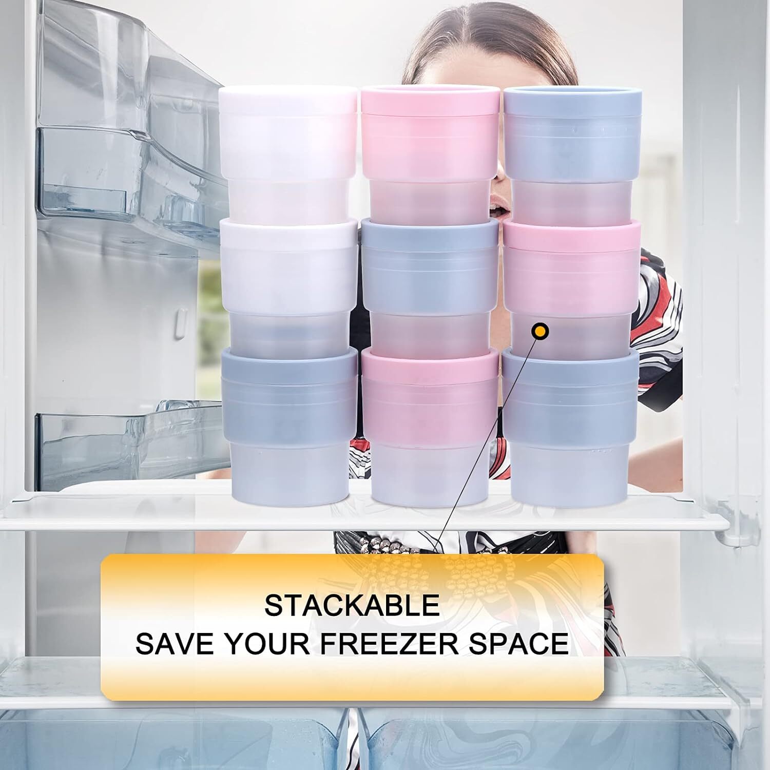 Slow-Melting Stackable Large Ice Cube Mold Maker For Whisky Cocktails Beverage