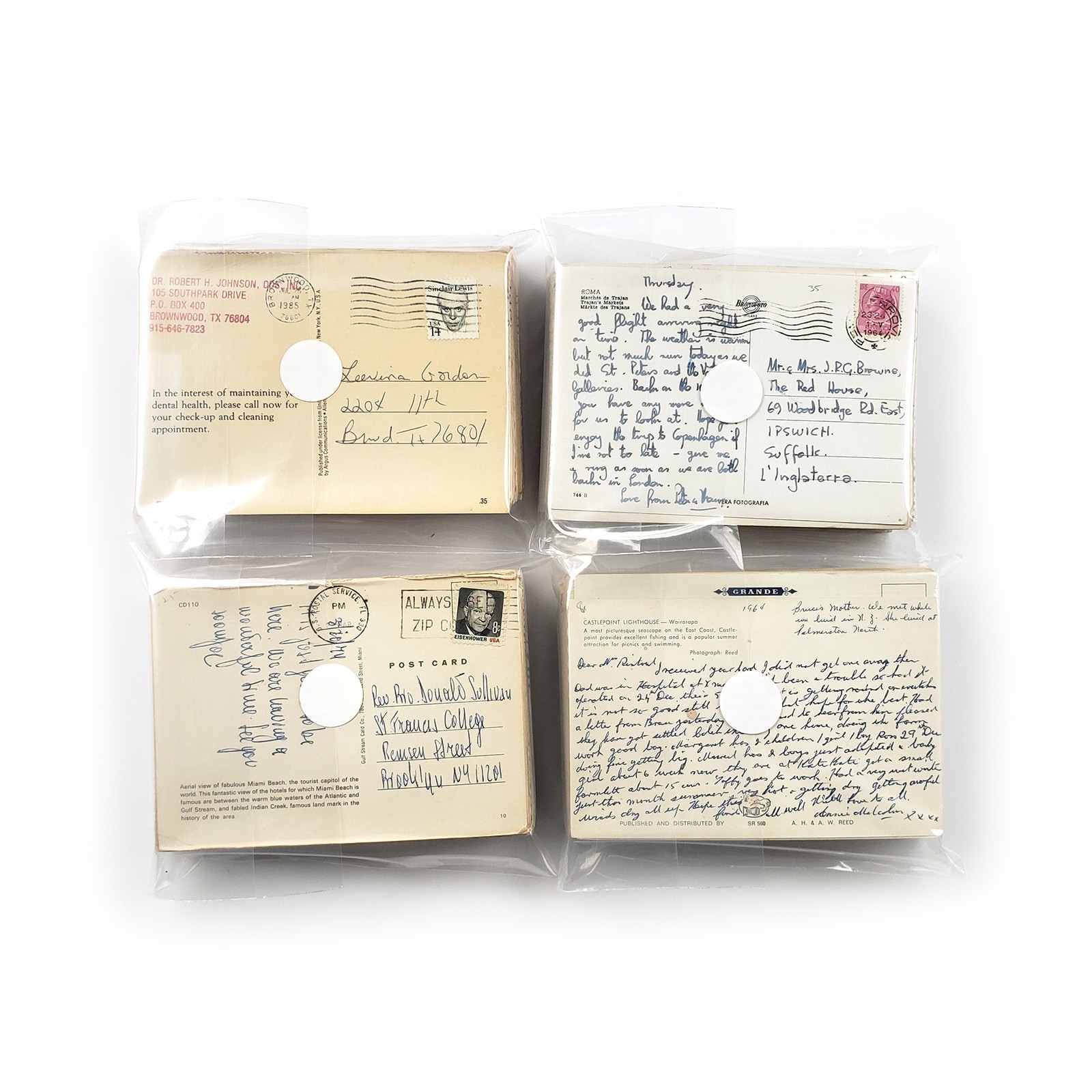 70 Vintage Used 4x6 Postcards Lot - All Posted - Worldwide Stamps & Postmarks