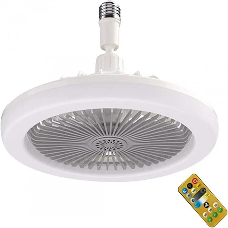 10" Adjustable E27 Socket Ceiling Fan Dimmable LED Light Remote Cooling Fan Lamp