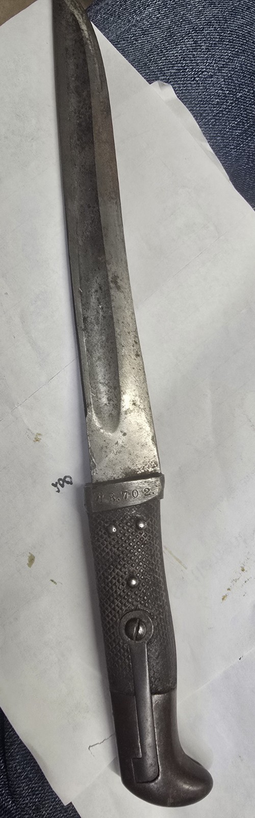 Rare K98 German Mauser M1884/98 STD ISSUE Sidearm Bayonet Birdshead Pommel