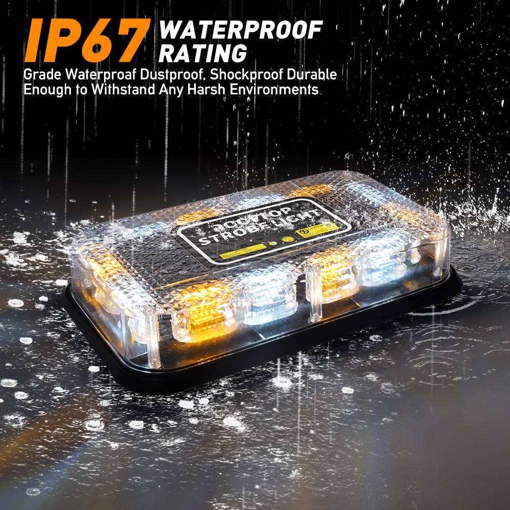 72 LED Rooftop Strobe Beacon Light Truck Safety Emergency Warning Hazard lamp