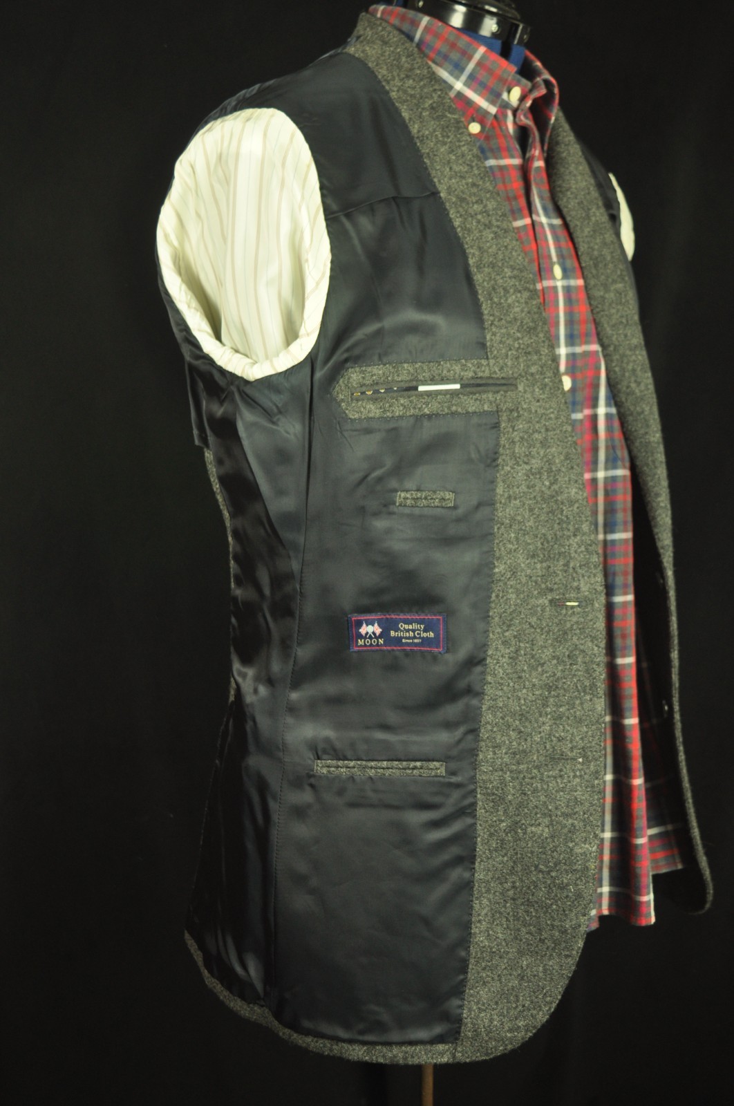 J. Crew Ludlow Moon British Wool Tweed Charcoal Gray Sport Coat 40 Long