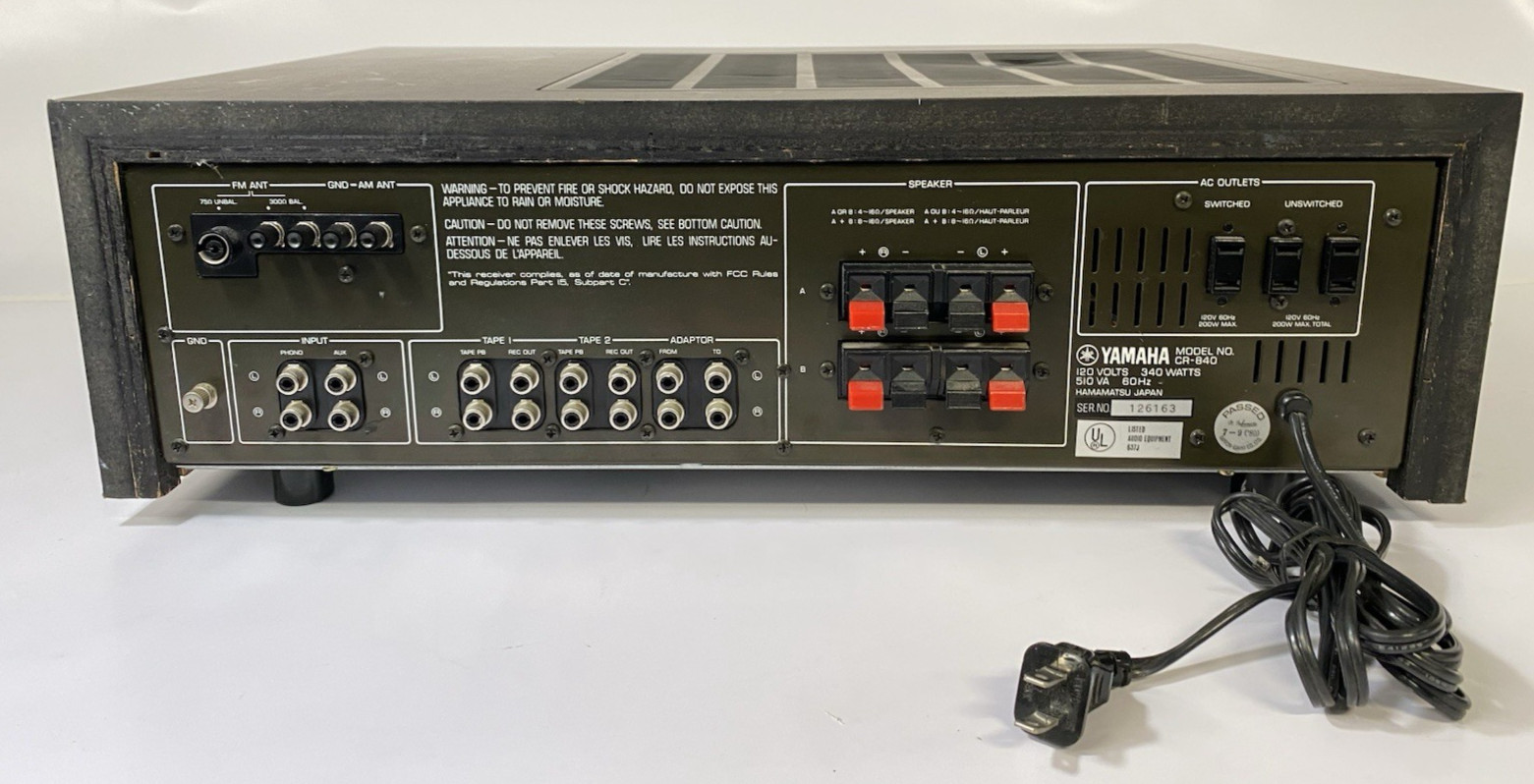 Vintage Yamaha CR-840 AM/FM Stereo Receiver - SHOWN WORKING