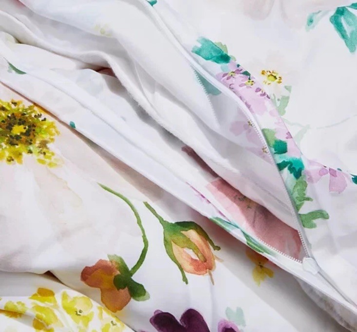 Schlossberg Switzerland~Flora Blanc~Satin Noblesse~Queen Cover~Floral~OEKO~ITALY