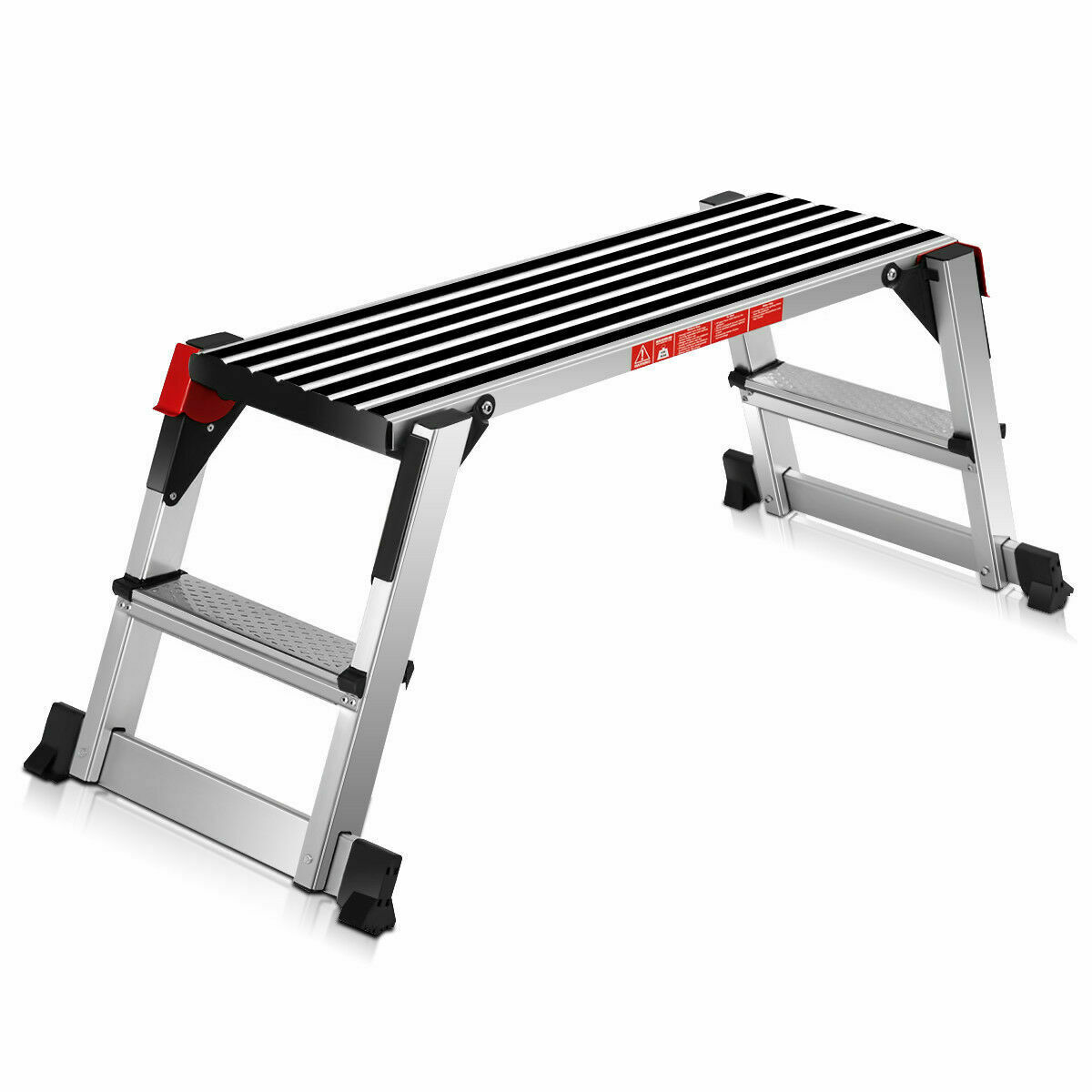 Aluminum Step Stool Folding Bench Work Platform Non-slip Drywall Ladder 330lbs