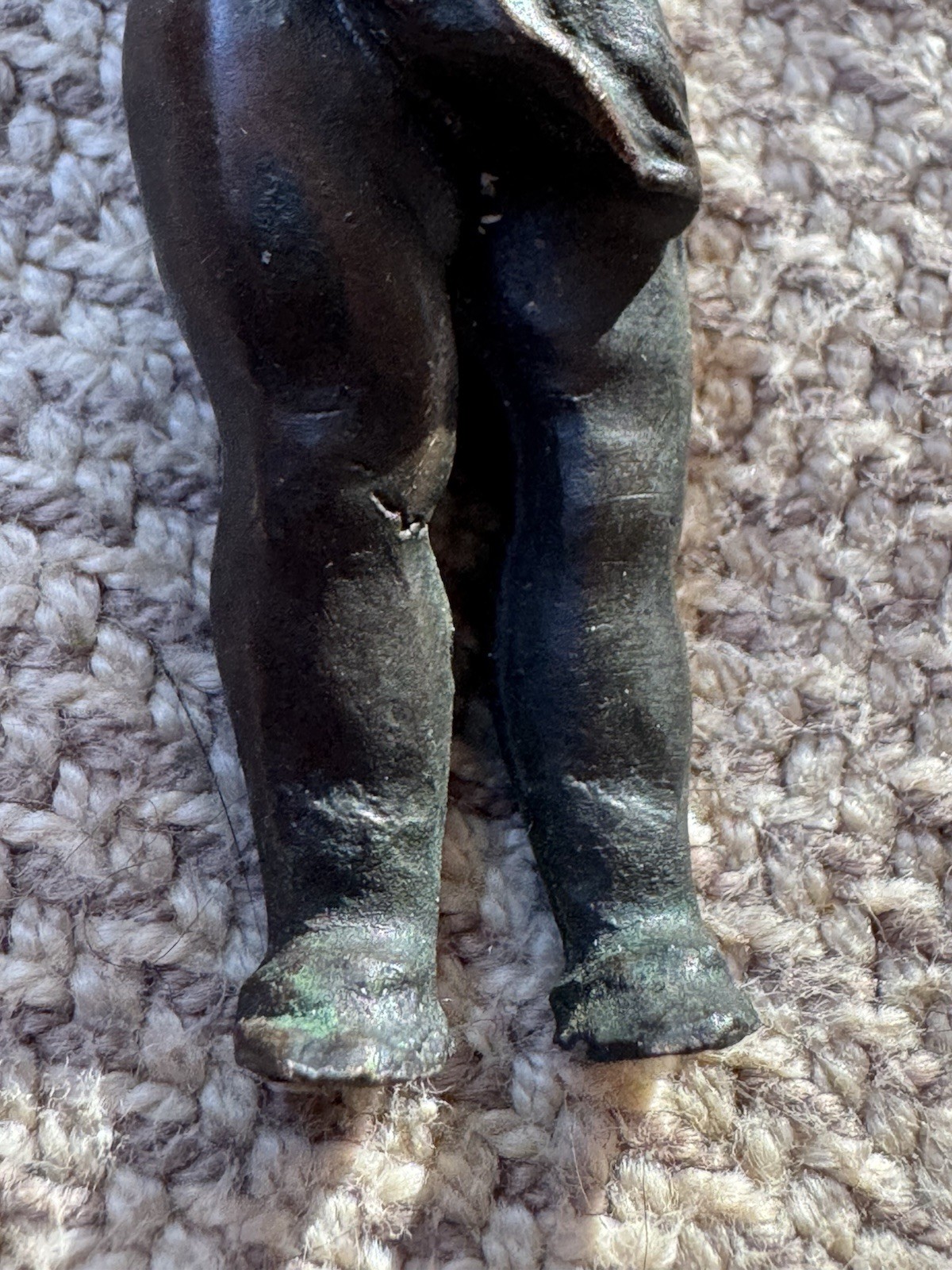 Antique Solid Bronze 3.5” Boy Cherub Figurine