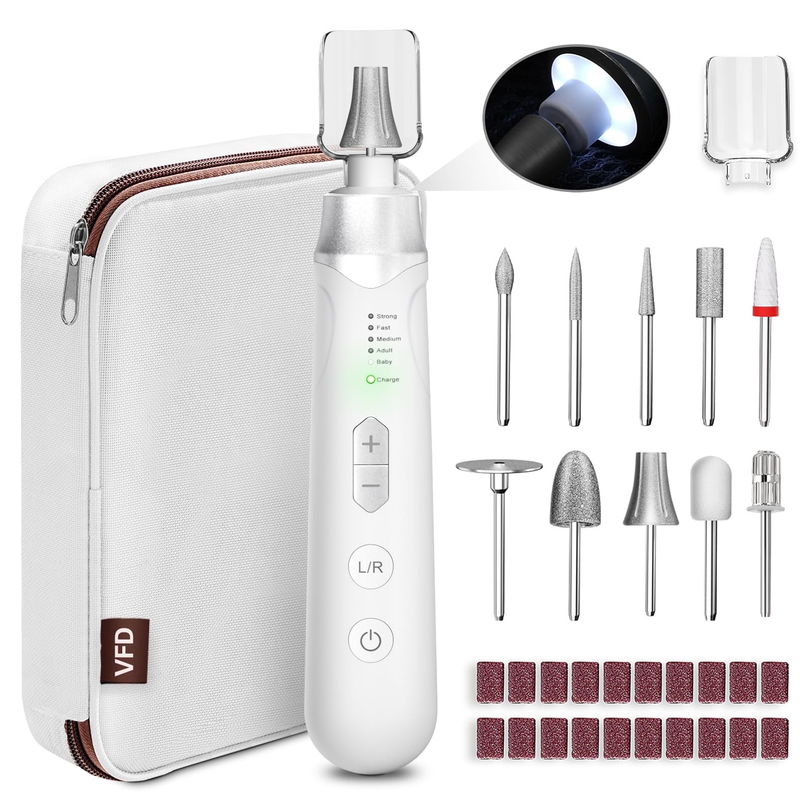 Cordless Rechargeable Electric Nail File Drill for Acrylic Nails Thick Toenails