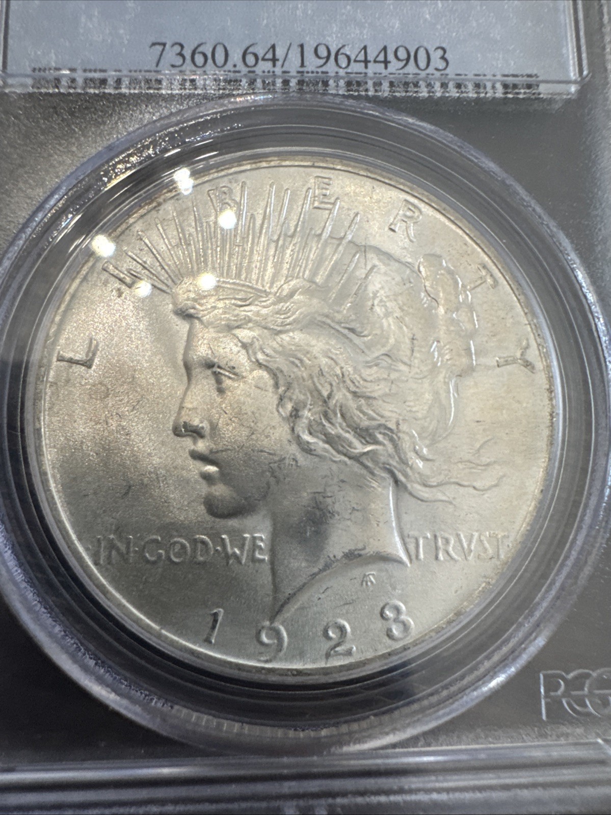 Peace Silver Dollar 1923 - 90% Silver Verified - PCGS MS64