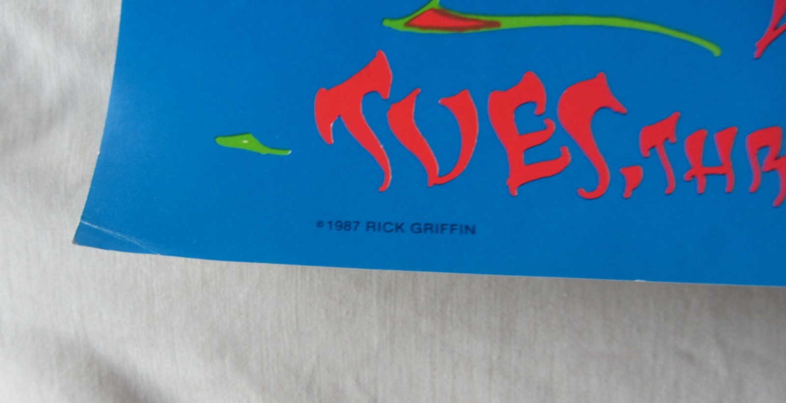 Original 1987 Rick Griffin “Retrospectacle” Jimi Hendrix Tribute Poster SF rare