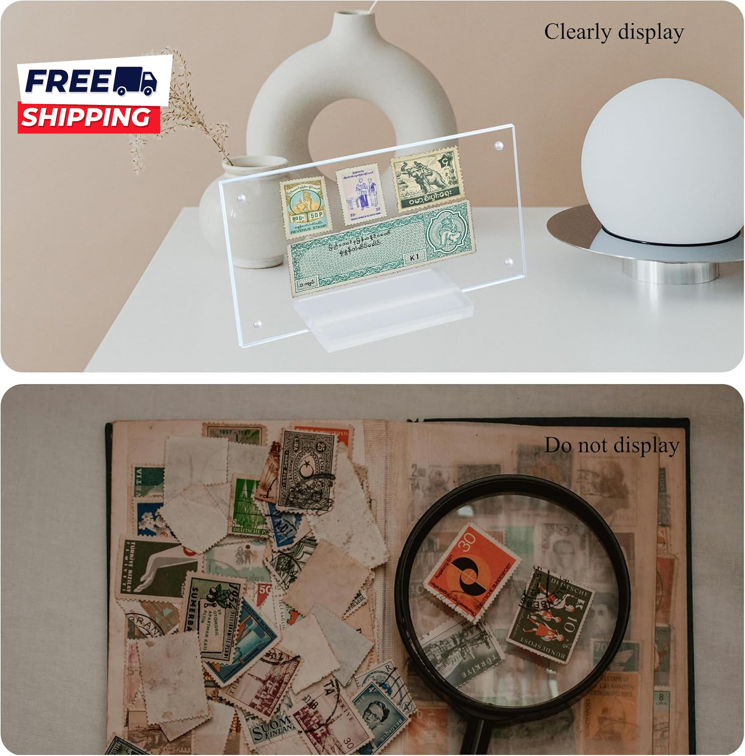 Dollar Bill Frame Display Acrylic Dollar Bill Holder for Collectors Currency