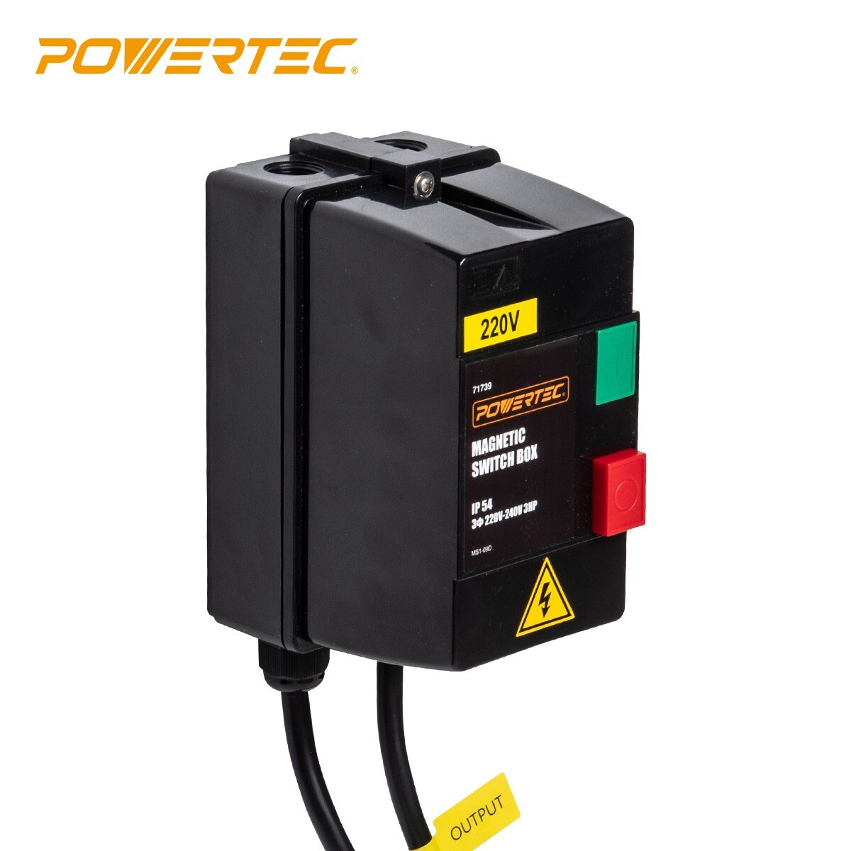 POWERTEC 71739 3-Phase Magnetic Switch Box, 220-240V, 3 HP, UL Approved