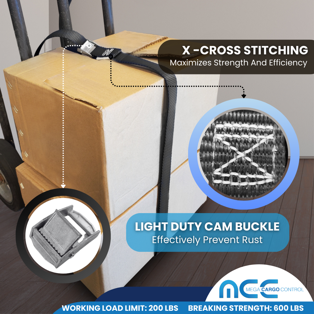 USA 1" x 3'- 15' Endless Cargo Lashing Strap w/Cam Buckle for Motorcycle Bicycle