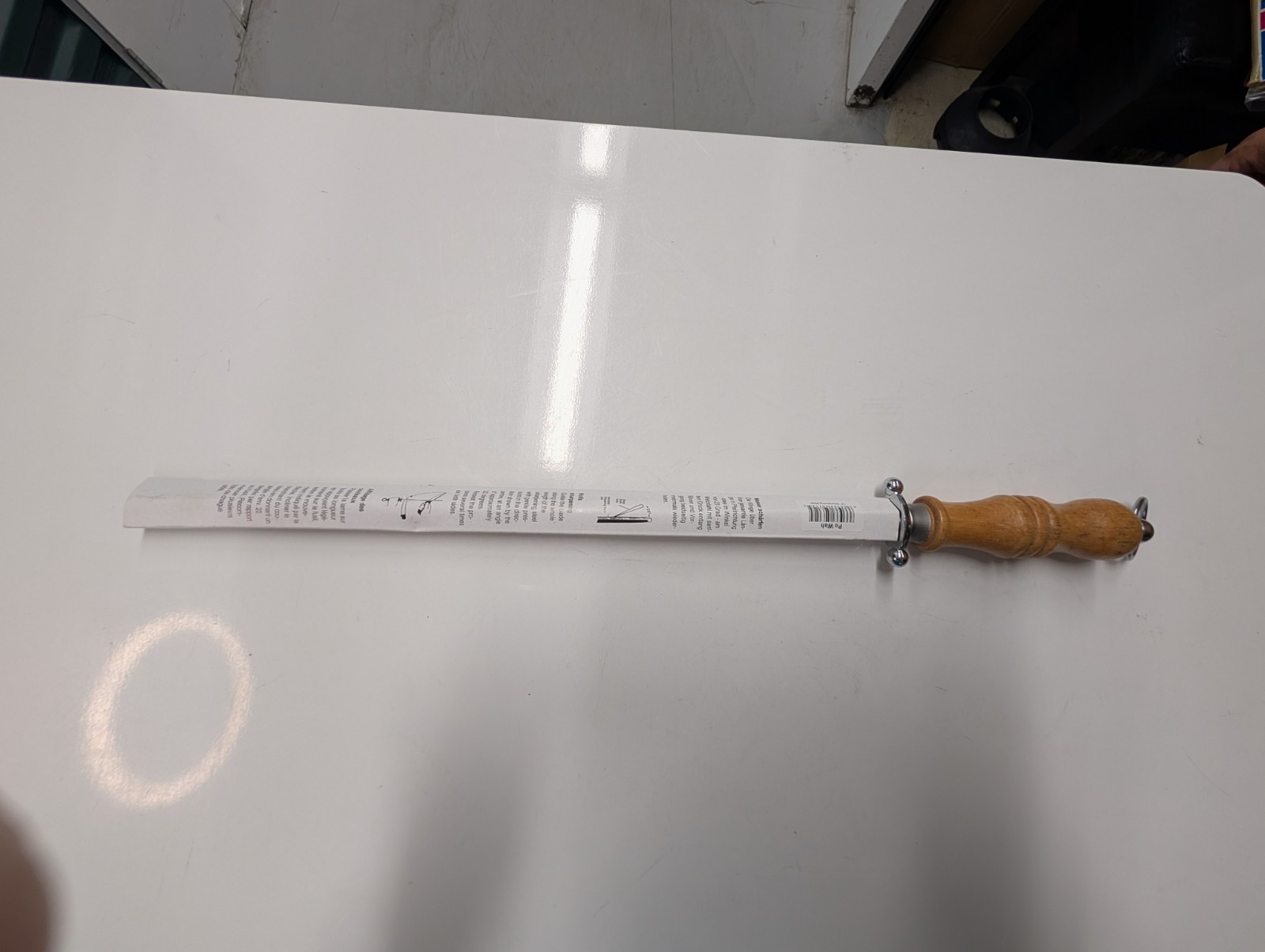 Knife Sharpening Honing Rod 320 Wood Handle 14” Steel 20" Overall