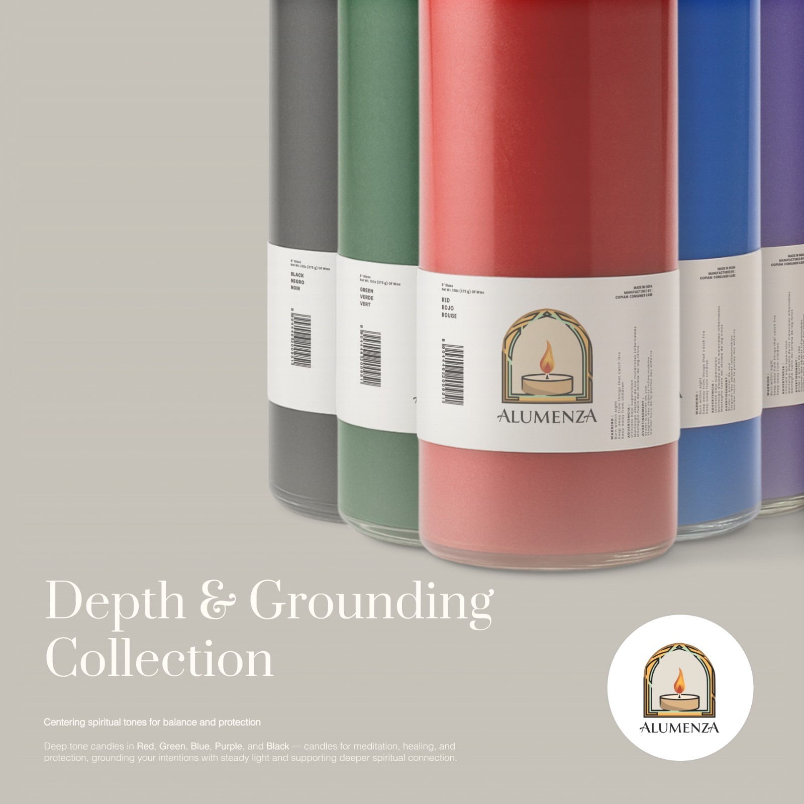 Alumenza 90 Hour Devotion Prayer Candles in Glass Jar Clean Burn Unscented