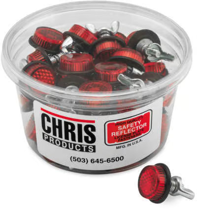 Chris Products Mini License Plate Reflectors - Red Motorcycle ATV/UTV Dirt CH40R