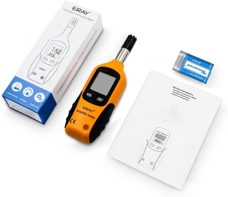ERAY Temperature and Humidity Gauge Meter with Backlight Digital Psychrometer