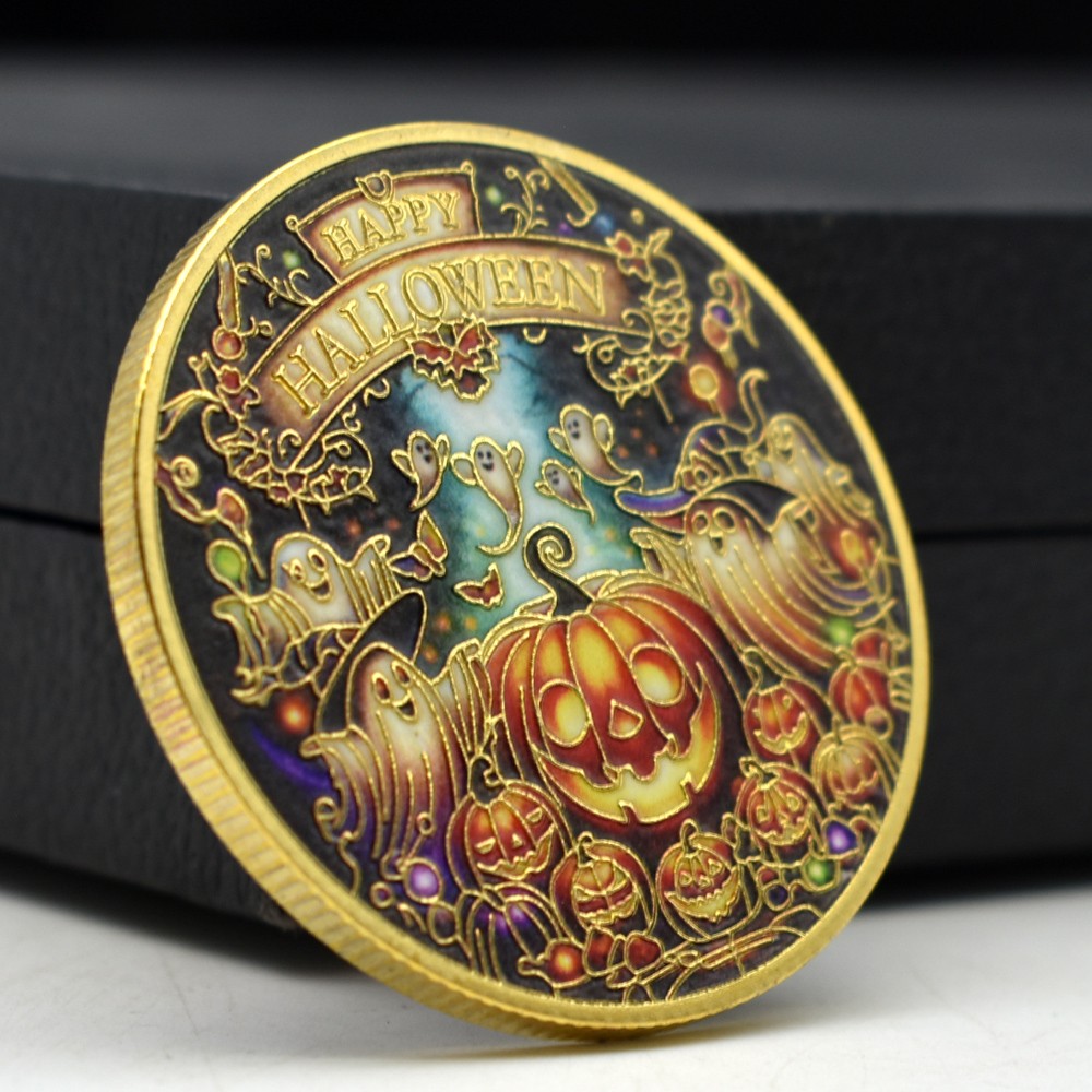 Happy Halloween Gold-Plated Challenge Coin Collectible Souvenir Gift Medal