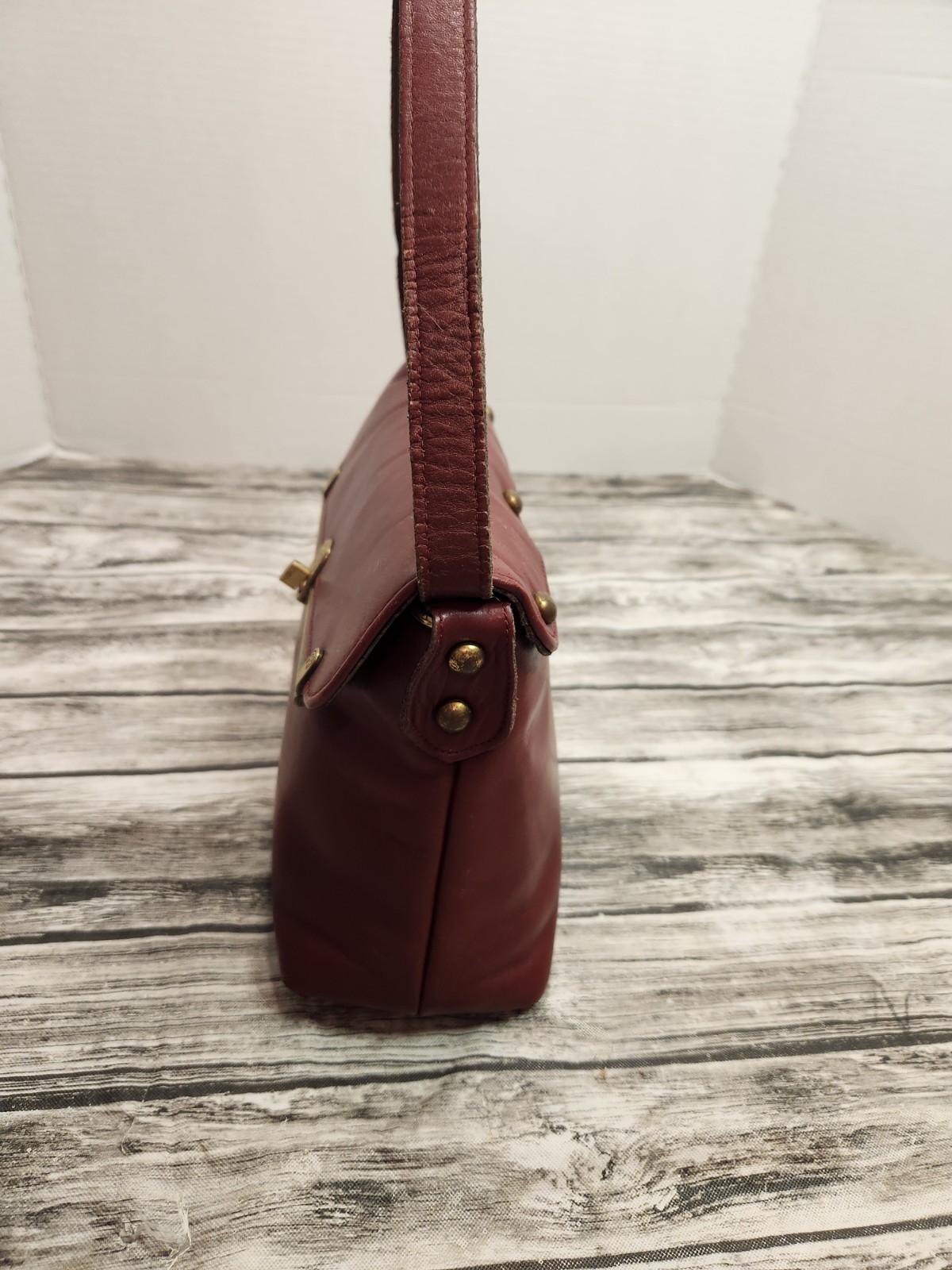 Vintage Etienne Aigner Handmade Oxblood Leather Purse 1980's
