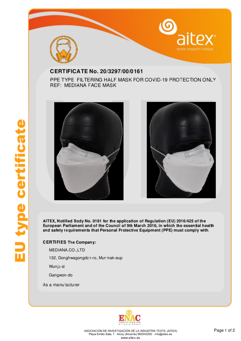 Mediana KF94 Face Mask With 4 Layers Filter + Adjustable Nose Clip