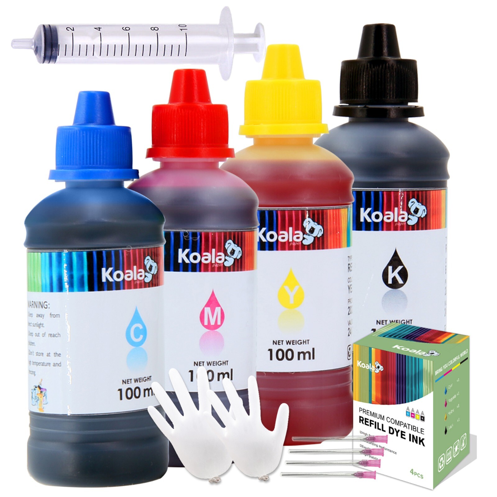 400ML Koala Ink Refill Kit for HP 60 61 62 63 64 65 67XL 910 950 951 952 564