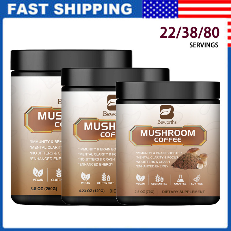 Mushroom Coffee Organic 10 Mushroom Blend Complex Coffee 22/38/80 Servings