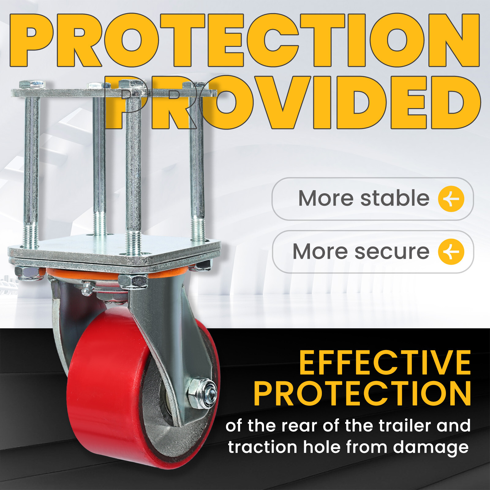 For RV Travel Trailer Fifth Wheel RV 2.5" or 3" Receivers Hitch Mount Skid Wheel