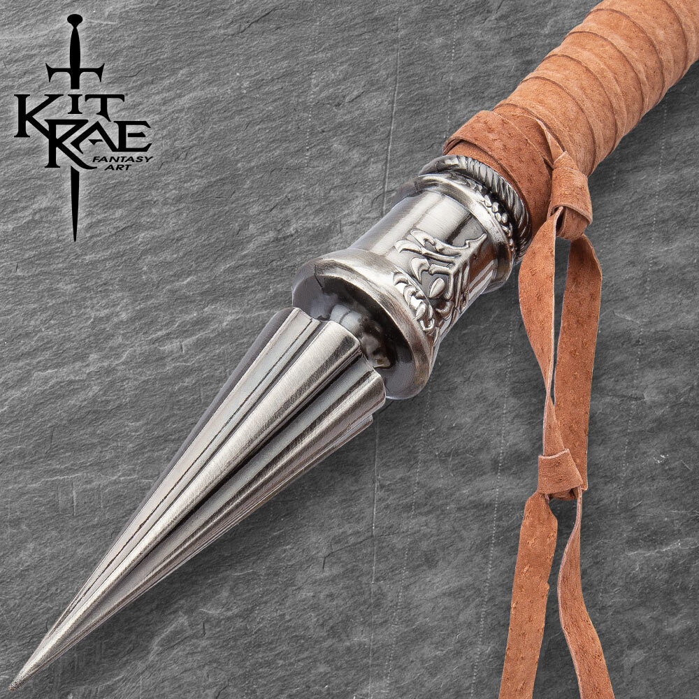Kit Rae Ellexdrow War Spear with Art Print | Fantasy Design | 70 1/2" Overall