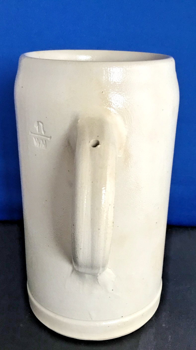 German HB Stoneware Beer Stein Mug 1 Liter 