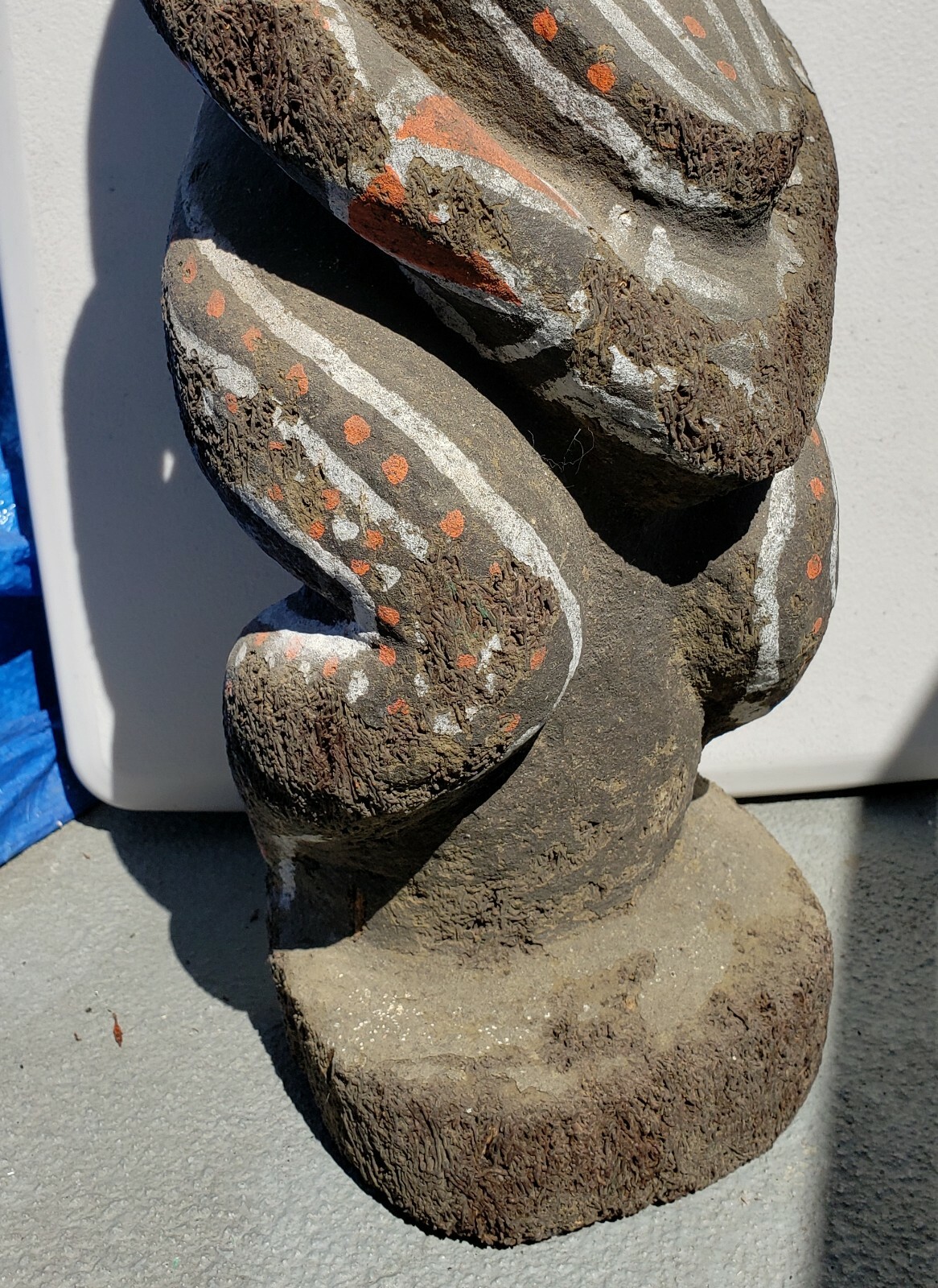 Vanuatu Large Painted Wood Sculpture Vintage Oceania