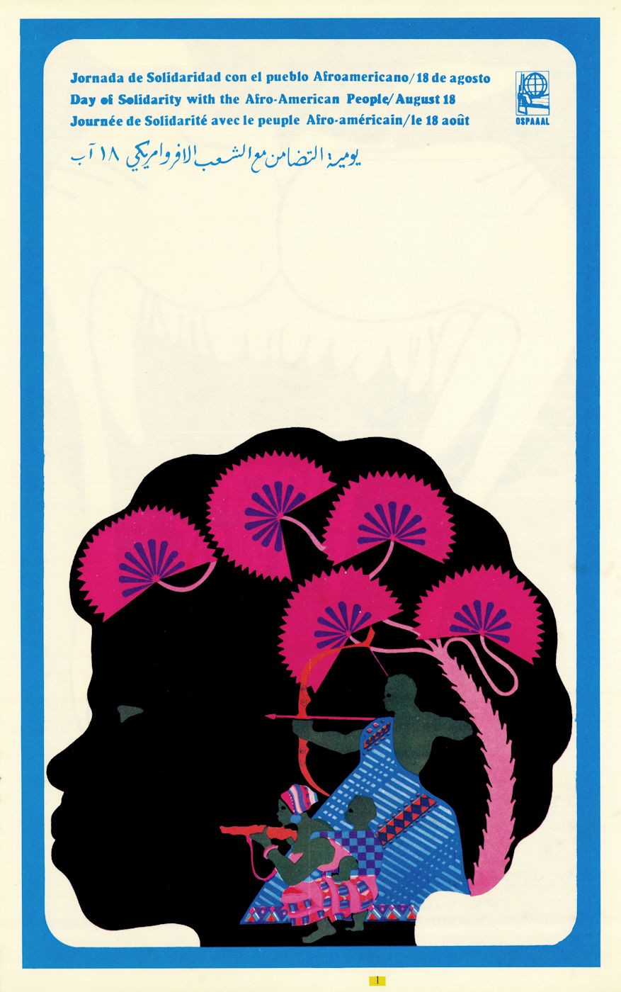 Day of Solidarity with the Afro-American People. Cuban propaganda poster c1968