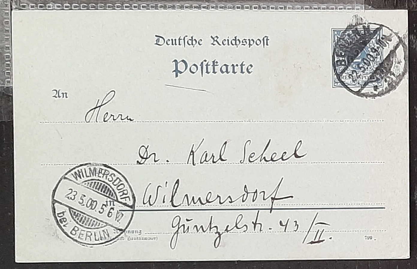 y(GER-857) GERMANY 1900 REICHPOST 2pf postal postcard used (3) different cards