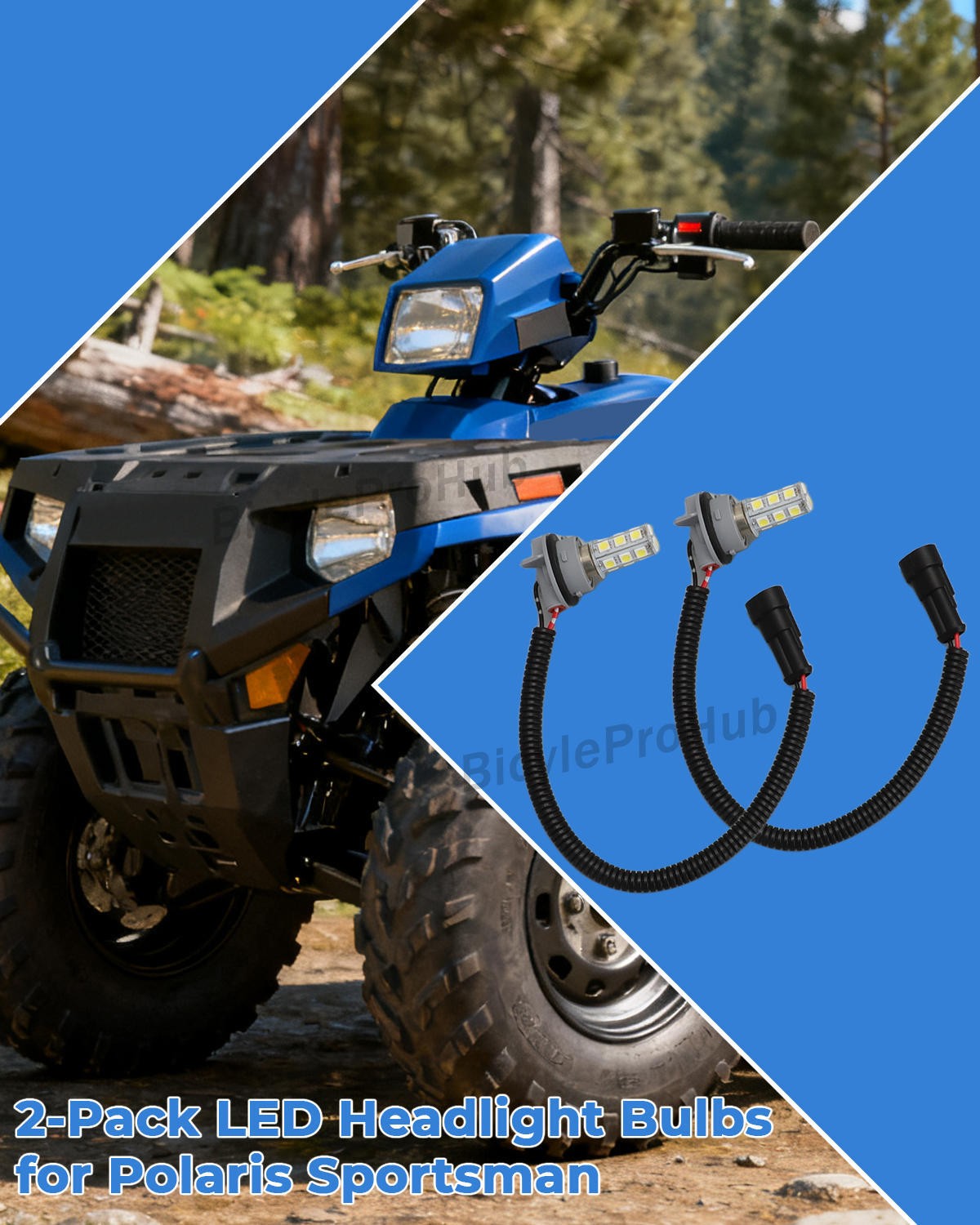 1pair (2PCS) 500 Lumen LED For Polaris Headlight Light Bulbs 81169 61189 4030059