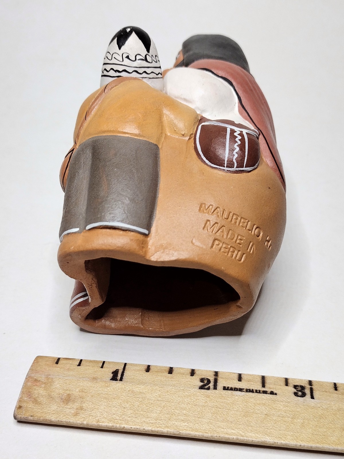 Vtg Peruvian Terracotta Storyteller Jesus w/Children 4" Clay Figurine Maurelio H