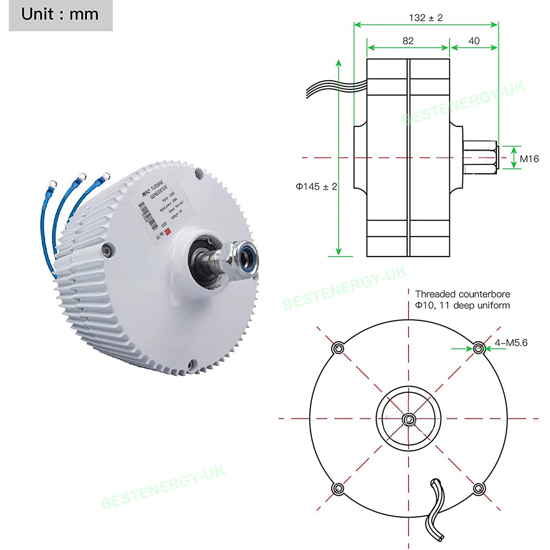 3000W Wind Turbine Permanent Magnet Generator Alternator Motor Kit 12V/24V/48V