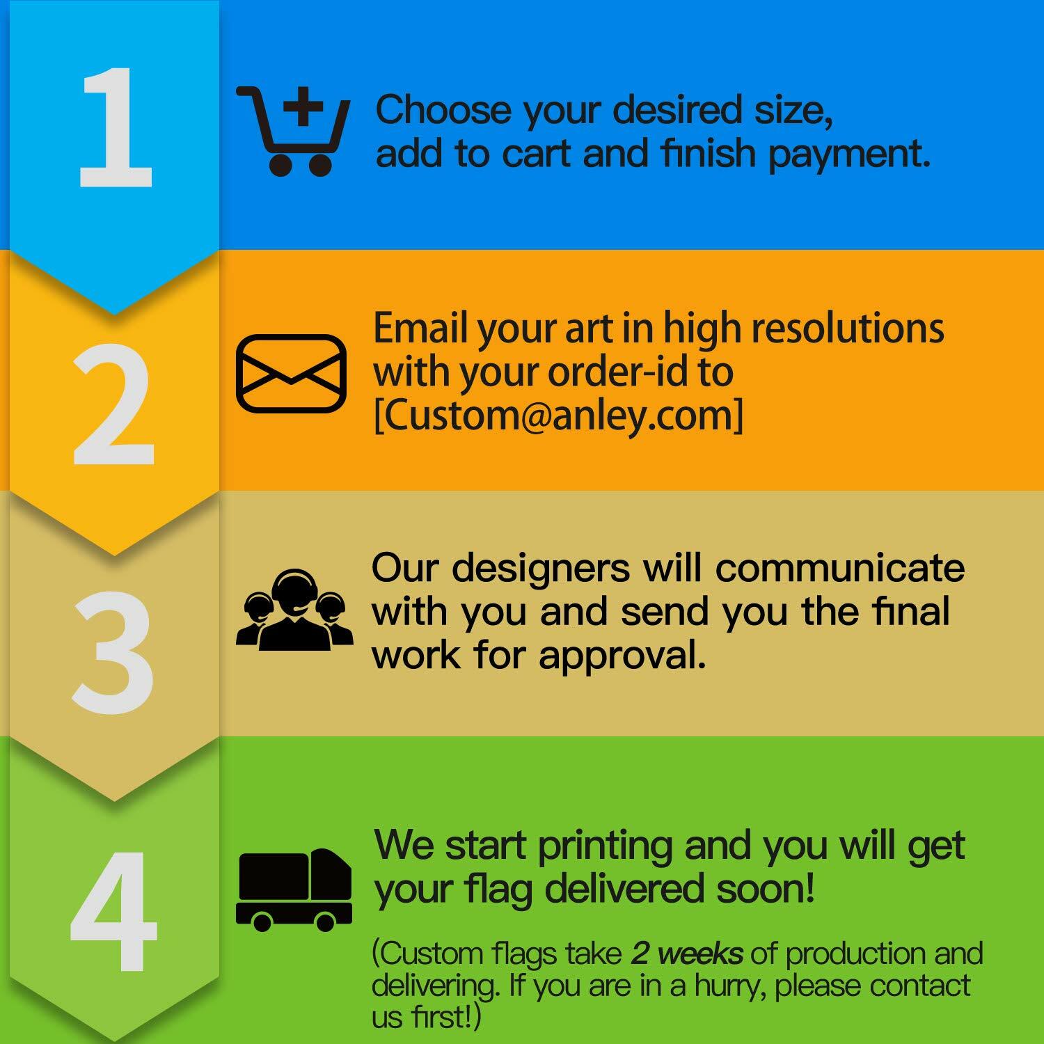 Anley Custom Flag Personalized Flags Banners - Print Your Own Logo Image Text