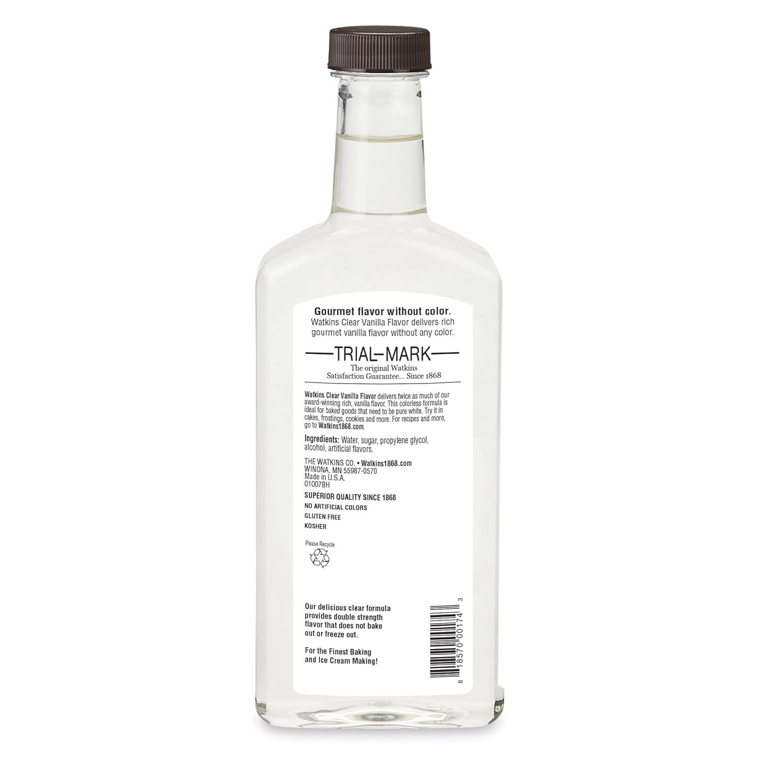 11 fl. oz Clear Vanilla Extract – No Artificial Colors, Non-GMO, Gluten-Free